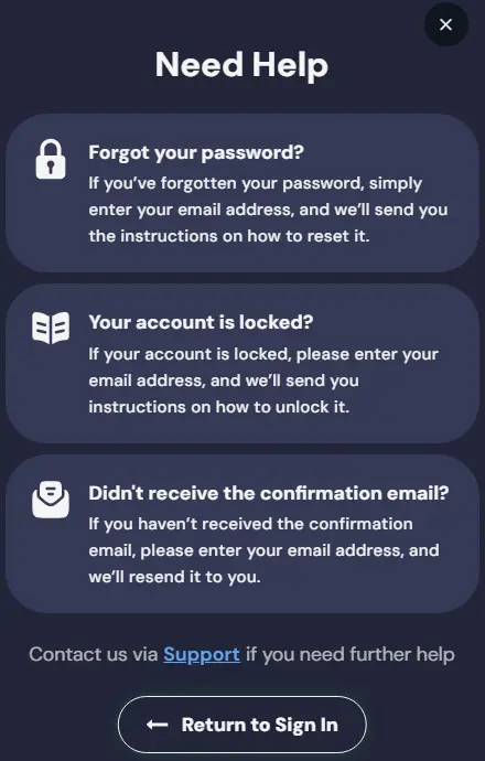 Help with Lucky Wins Login